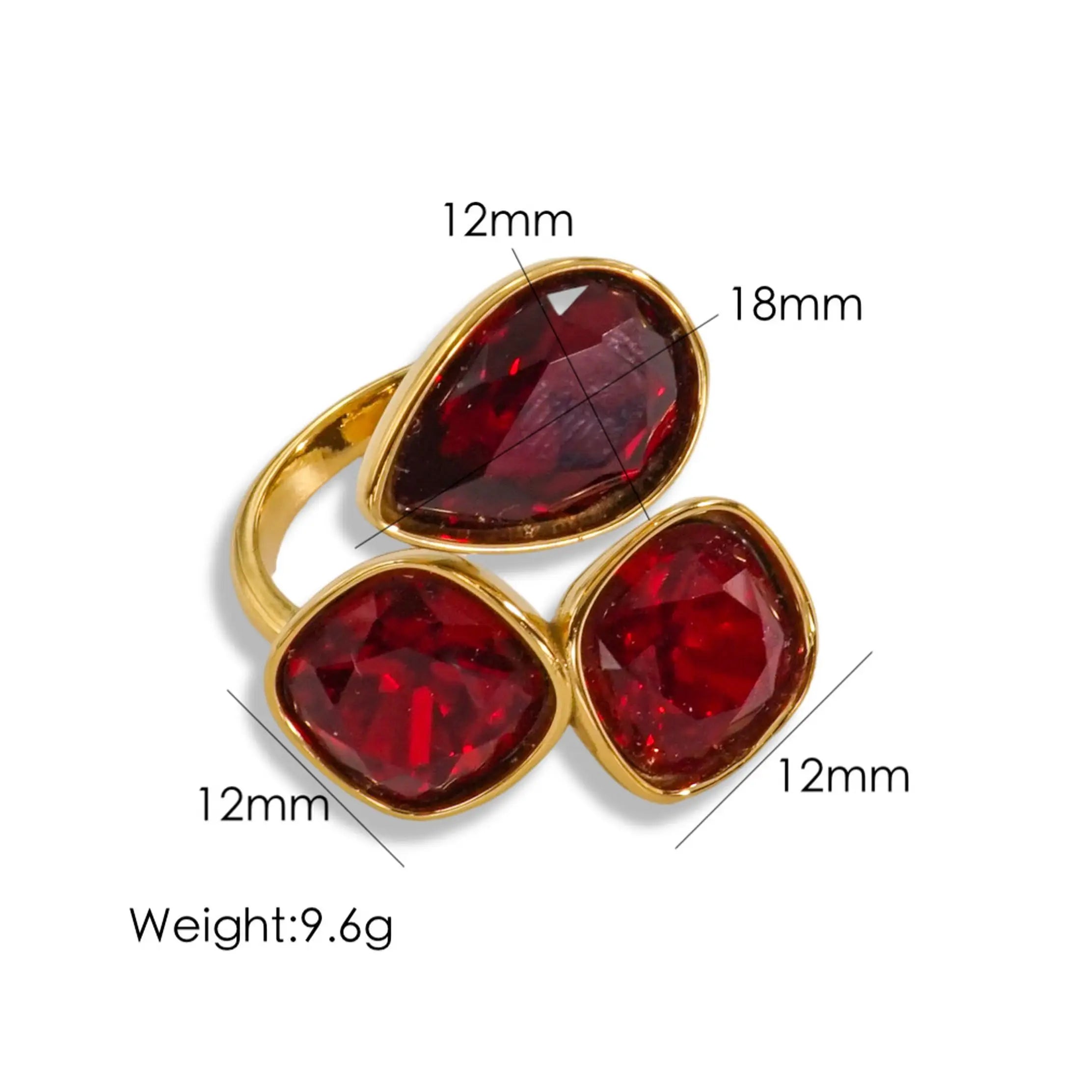 Gold Zircon Adjustable Ring