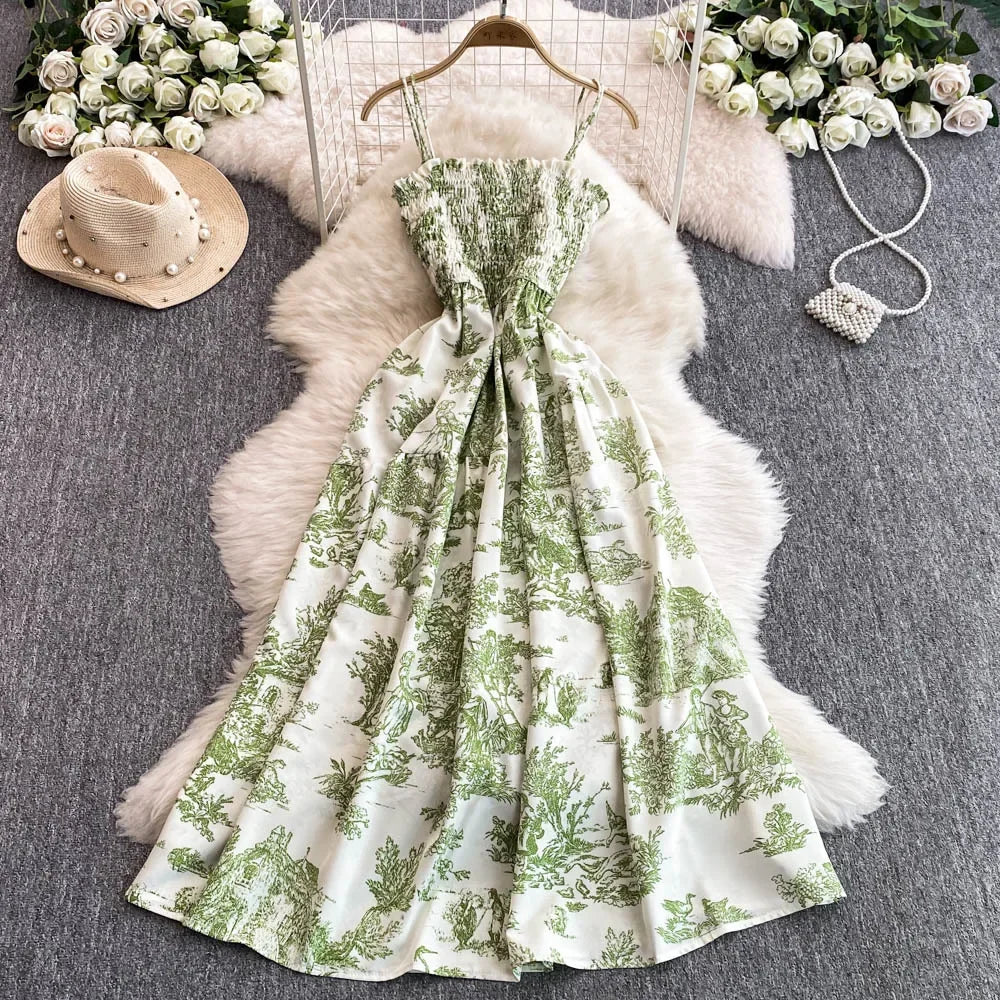 V Neck Dress Sleeveless Ankle Length - Piña Colada