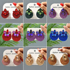 Vintage Rhinestone Round Drop Earrings - Piña Colada