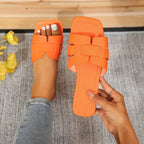 Solid Color Slide Sandals - Piña Colada