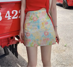 Elegant High-Waisted Mini Skirt - Piña Colada