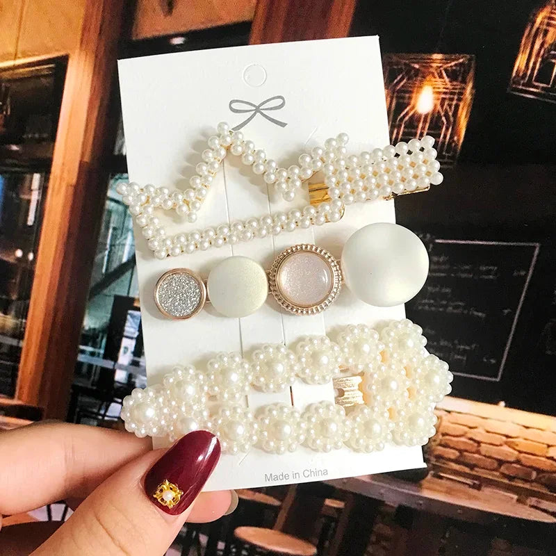 Flower Pearl Hair Clip - Piña Colada