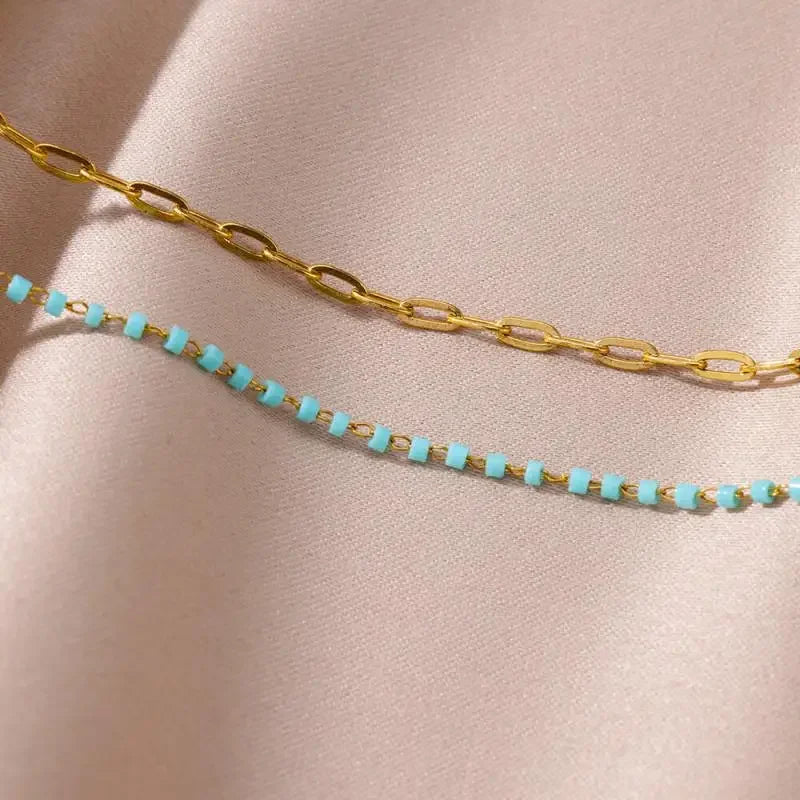 Stainless Steel Gold-Plated Anklet for Women - Piña Colada