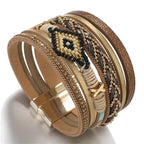Handwoven Leather Bracelet - Piña Colada