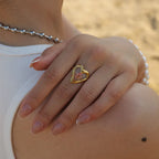 18k Gold Plated Minimalist Ring - Piña Colada