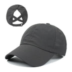 Caps Cross Ponytail Hat Mesh Quick-Drying