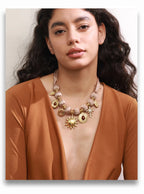 Gold-Plated Flower Pendant Necklace
