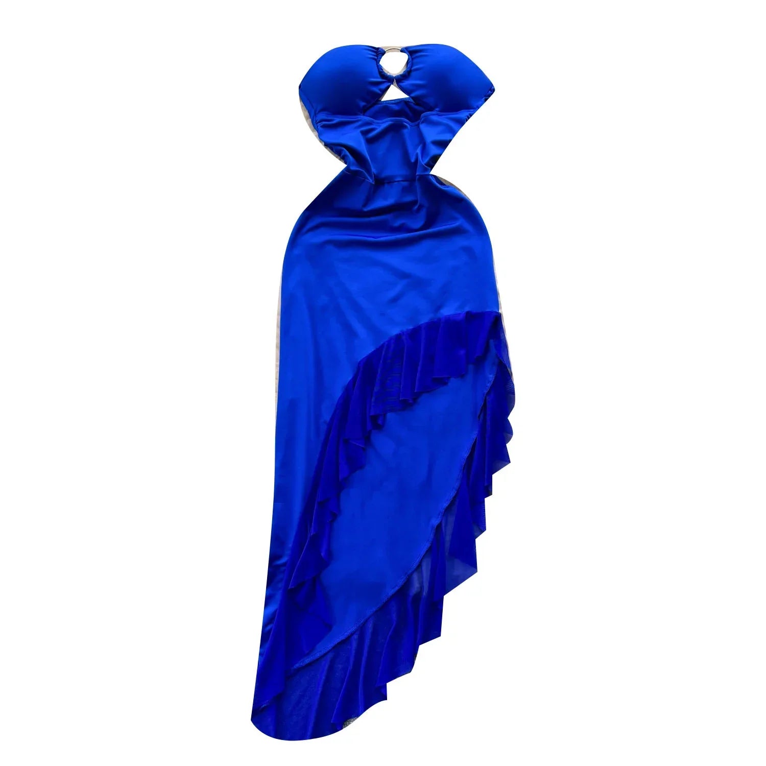 Strapless Hollow Out Mid-Calf Dress - Piña Colada