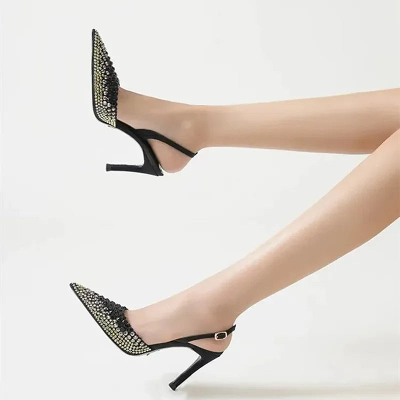 Luxury Rhinestones Gradient Slingbacks Pumps - Piña Colada