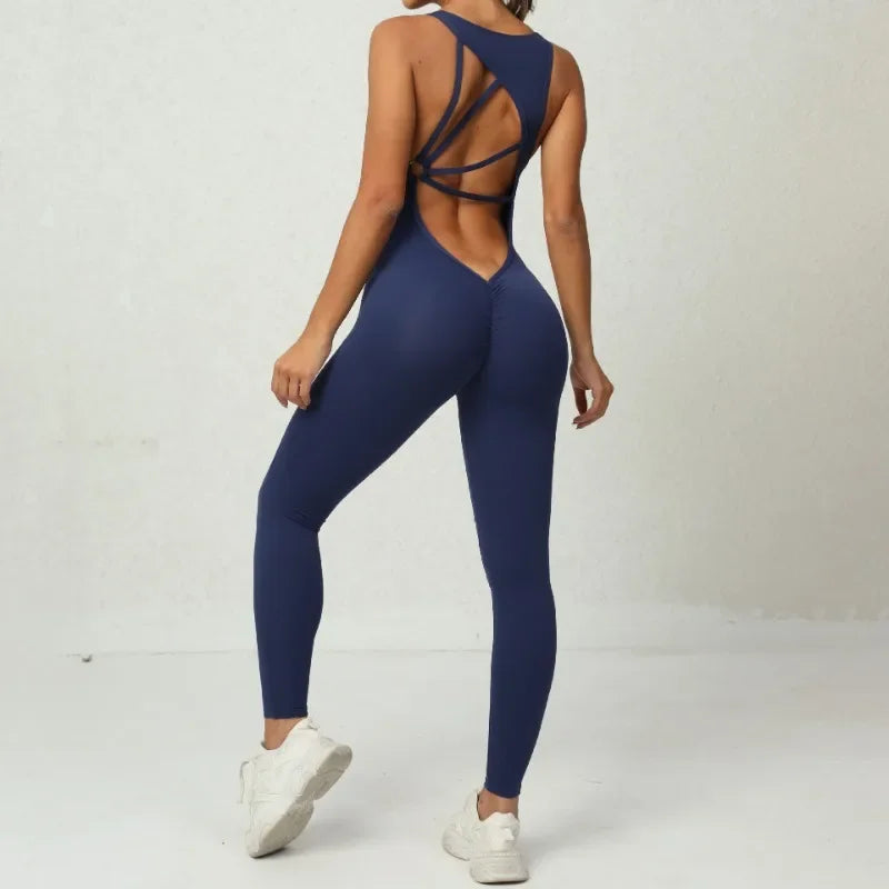 Seamless Sleeveless Yoga Jumpsuit for Women - Piña Colada
