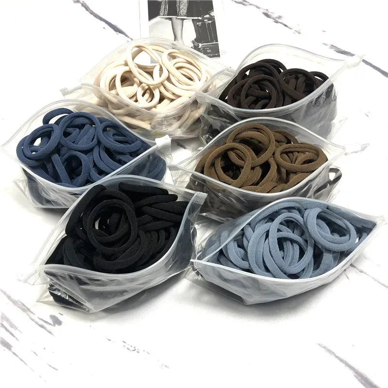 50PCS Elastic Hair Bands Set - Piña Colada