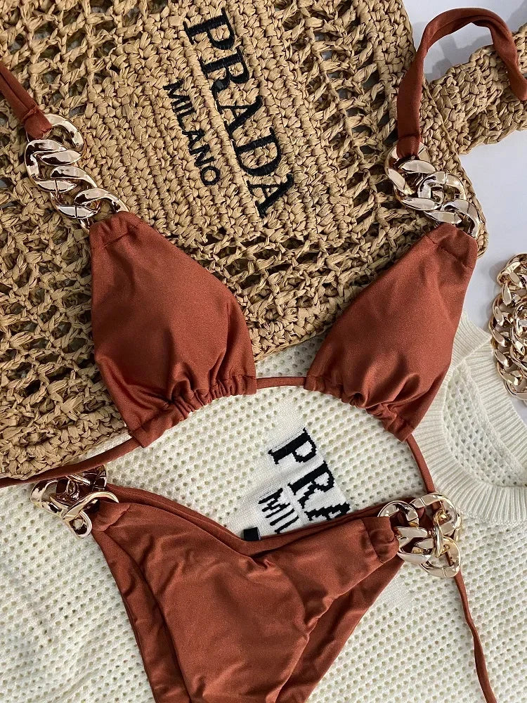 Triangle Bathing Suit - Piña Colada