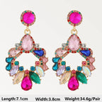 Boho Multicolor Beaded Crystal Dangle Earrings - Piña Colada