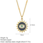 Gold Pendant Long Stainless Steel Chains - Piña Colada