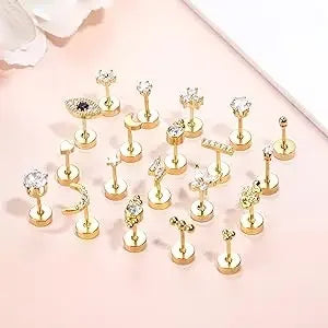 Small Hypoallergenic Flat Back Stud Earrings - Piña Colada