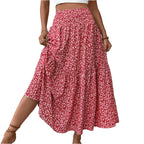 Floral Print Elastic Waist Loose - Piña Colada