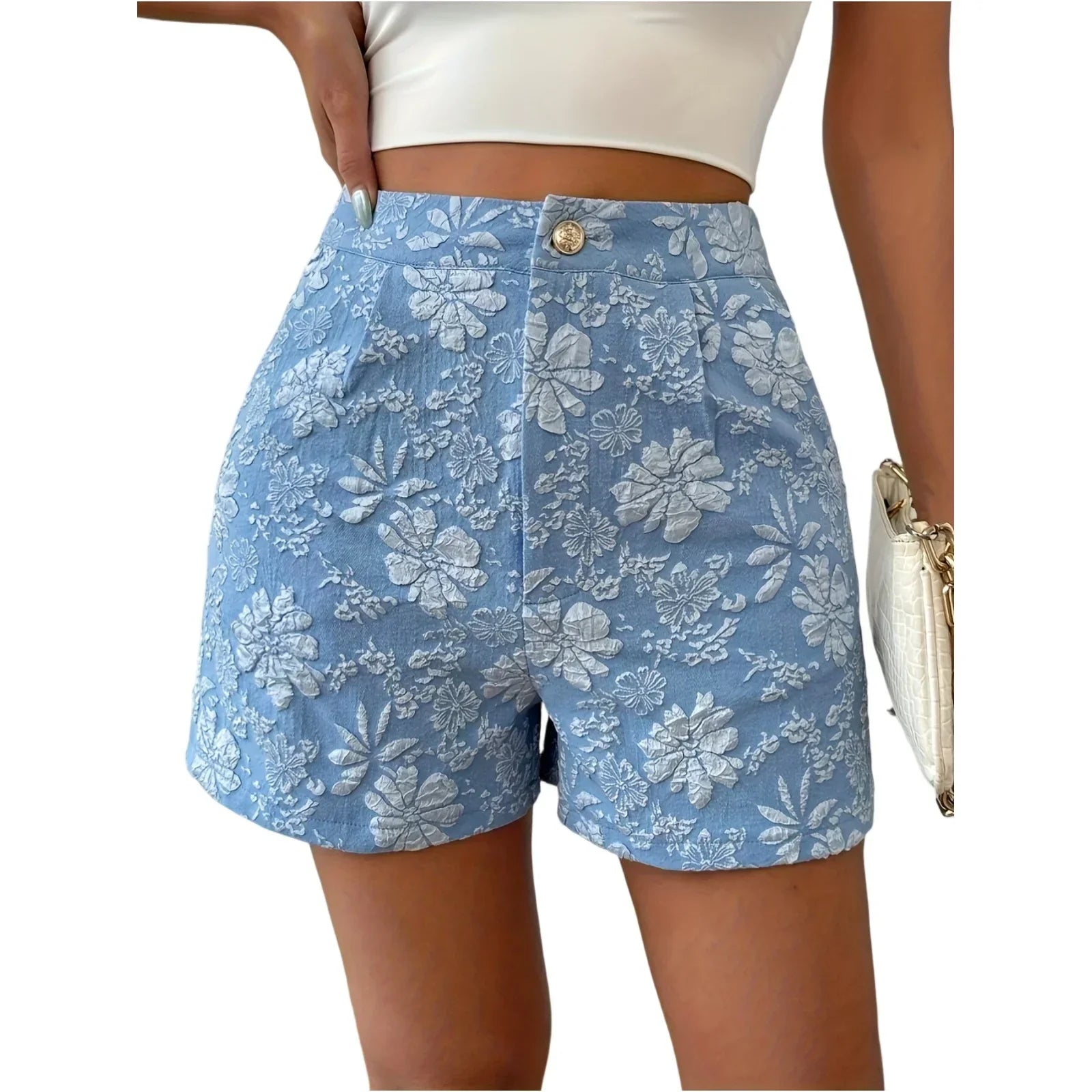 Floral Low Waist Shorts – Casual Fit - Piña Colada