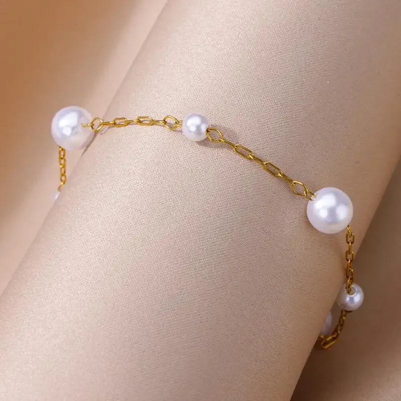 Stainless Steel Gold-Plated Anklet for Women - Piña Colada