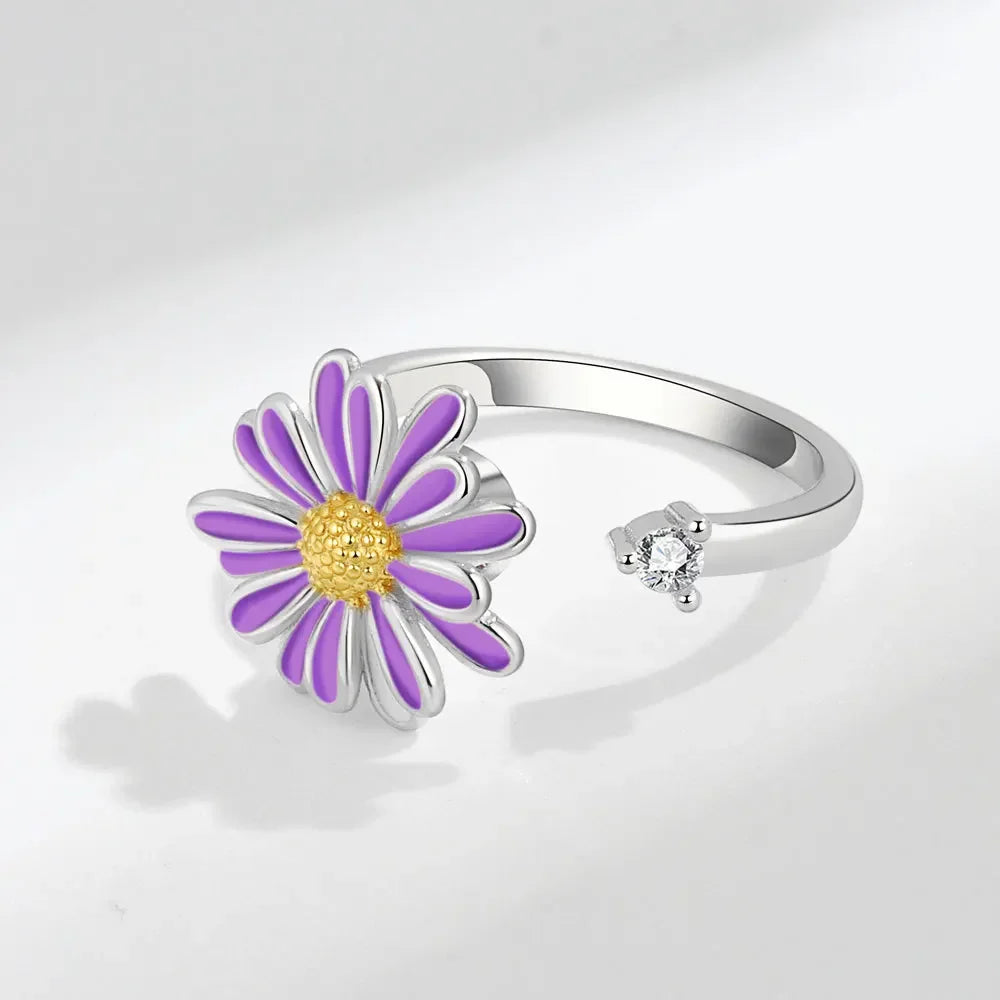 Spinner Ring Crystal Flower - Piña Colada