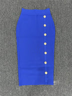 Elastic Bodycon Mid Bandage Skirt - Piña Colada