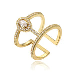 Hollowed out Evil Eye Ring - Piña Colada