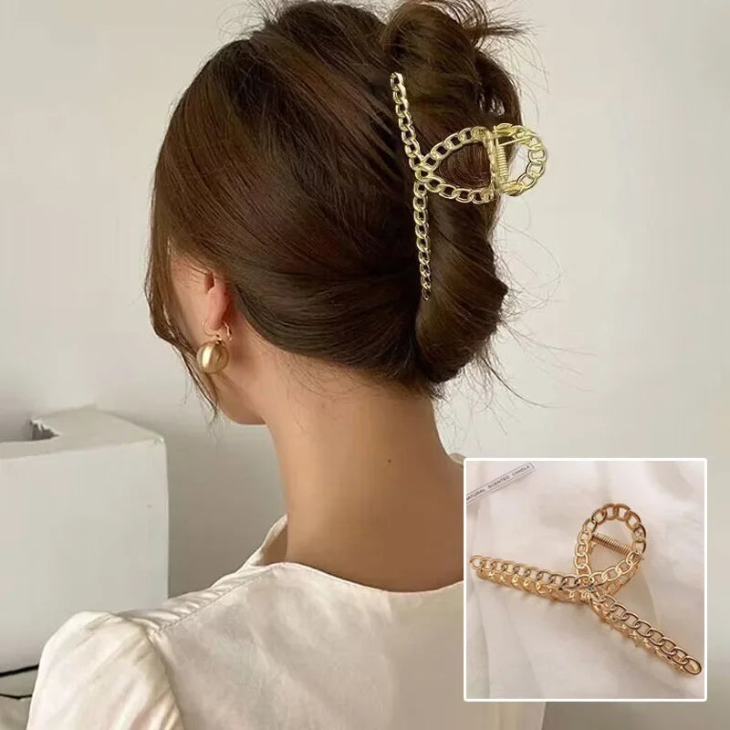 Metal Geometric Hair Claws - Piña Colada