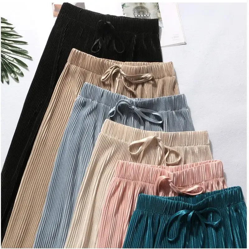 Wide Leg Pants Pleated - Piña Colada