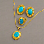 316L Stainless Steel Golden Turquoise Pendant - Piña Colada