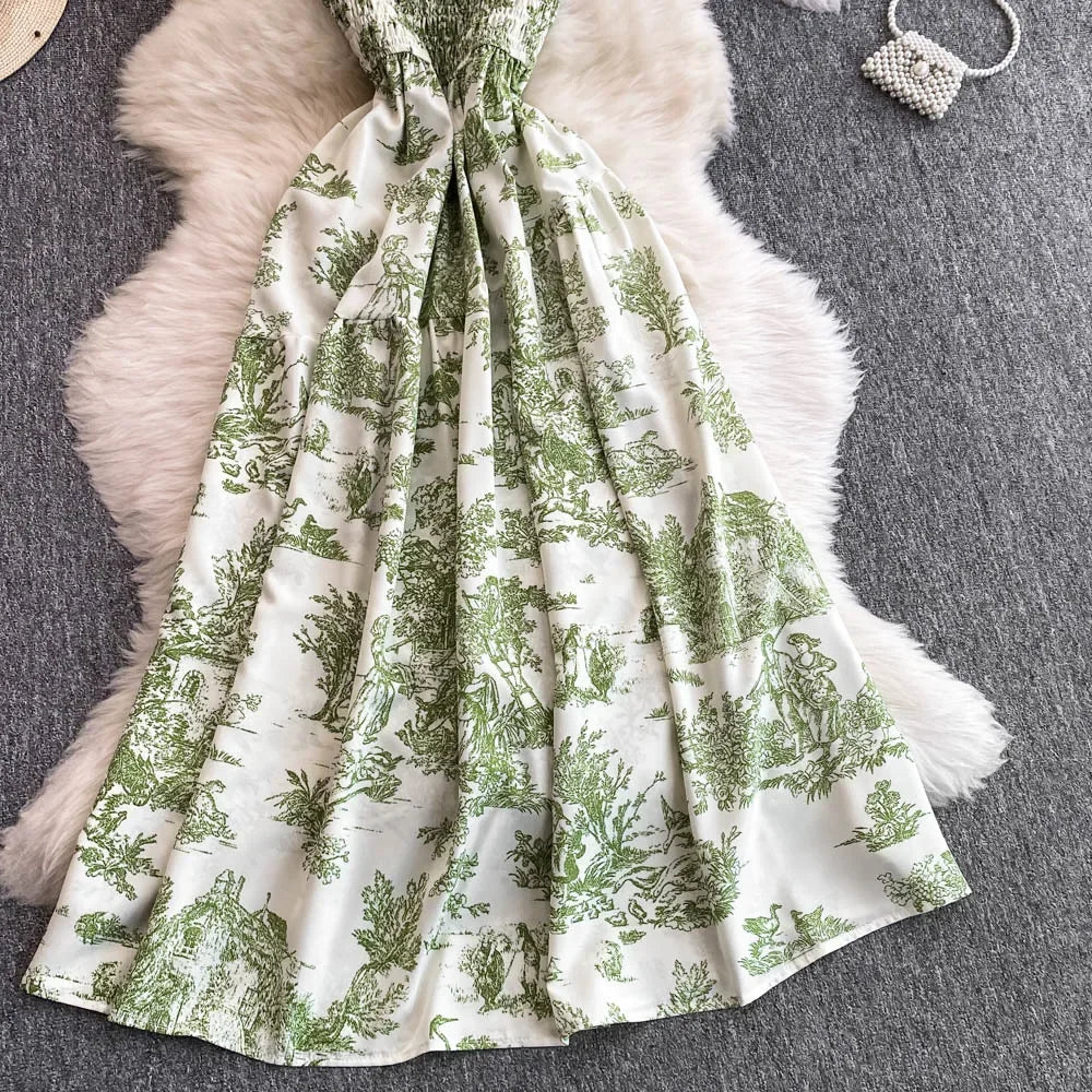 V Neck Dress Sleeveless Ankle Length - Piña Colada