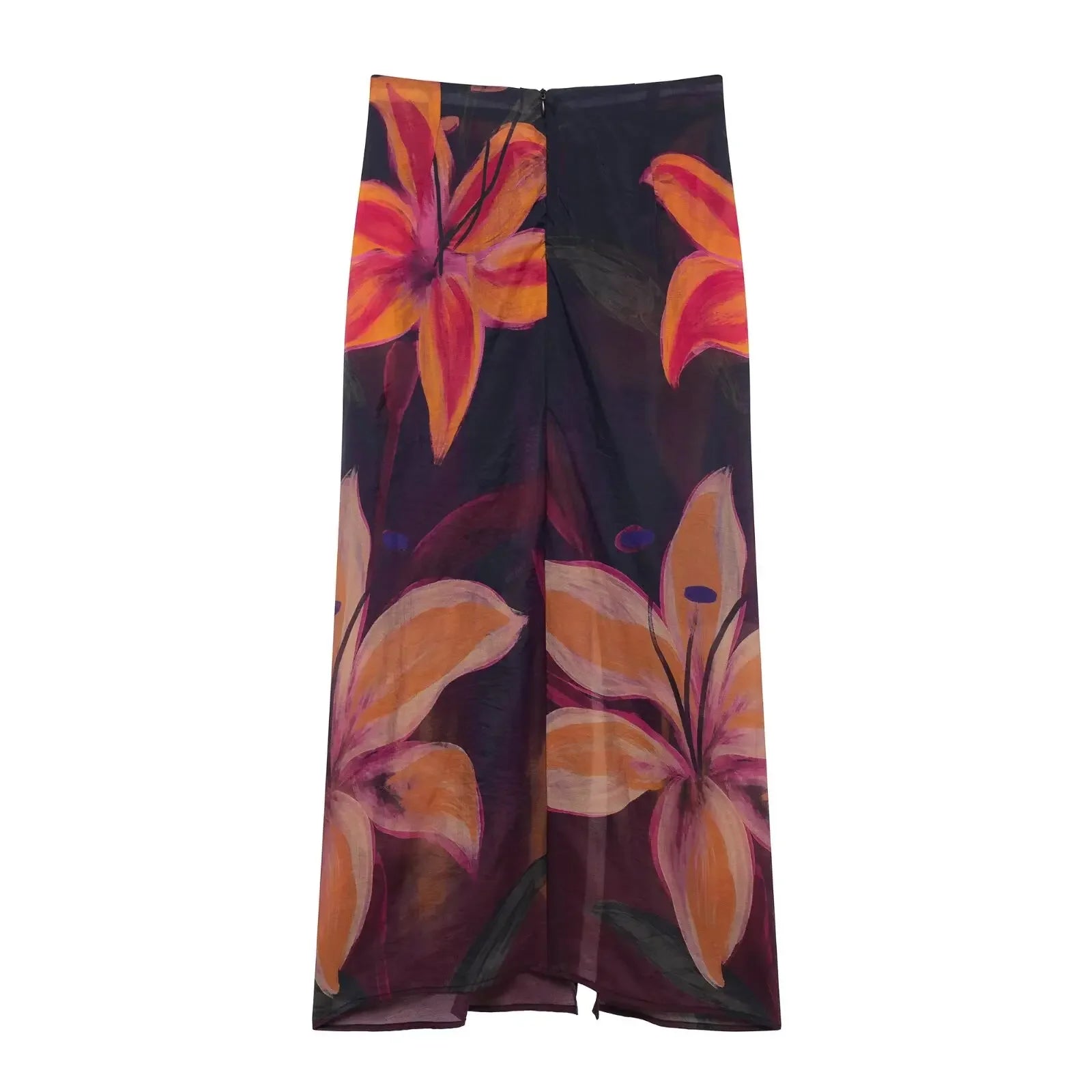 Elegant Women Bohemian Style Floral Print Skirt - Piña Colada