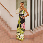 Boho Print Spaghetti Strap Jumpsuit - Piña Colada