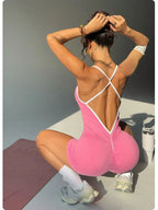 Sexy Backless Jumpsuit Women Yoga - Piña Colada
