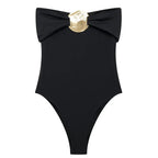 Corset Bodysuit Gold Bow - Piña Colada
