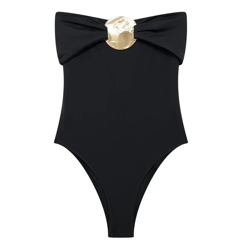 Corset Bodysuit Gold Bow - Piña Colada