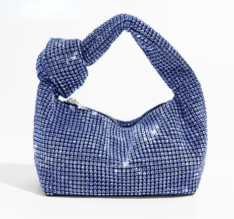 Luxury Rhinestone Knot Handle Evening Bag - Piña Colada
