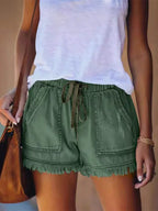 Denim Shorts Elastic Waist - Piña Colada
