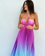 Gradient Dopamine Neckline Sleeveless Dress - Piña Colada