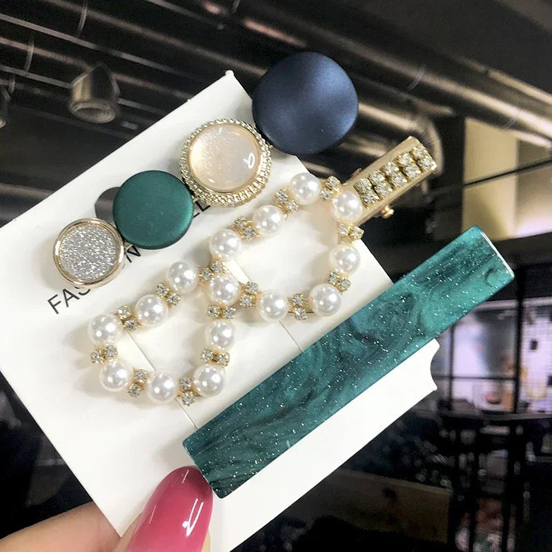 3/4pcs Set Pearl Hair Clip - Piña Colada