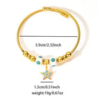 Colorful Eyes & Heart Drip Oil Pendant Bracelet - Piña Colada