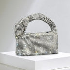 Luxury Rhinestone Knot Handle Evening Bag - Piña Colada