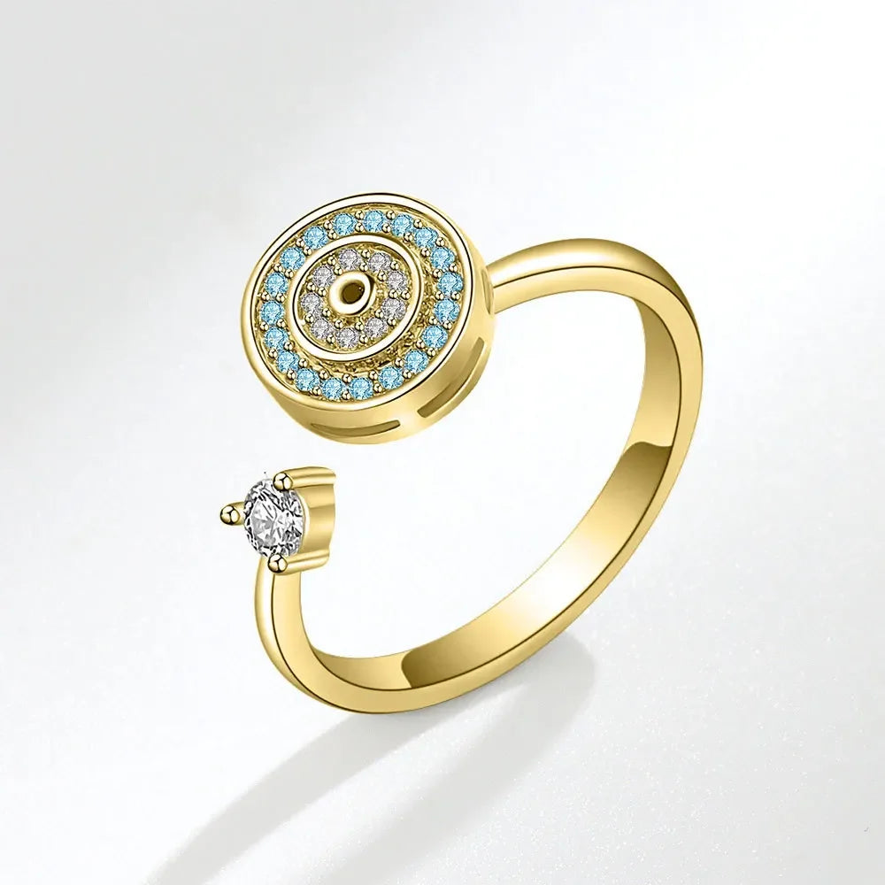Spinner Ring Crystal Flower - Piña Colada