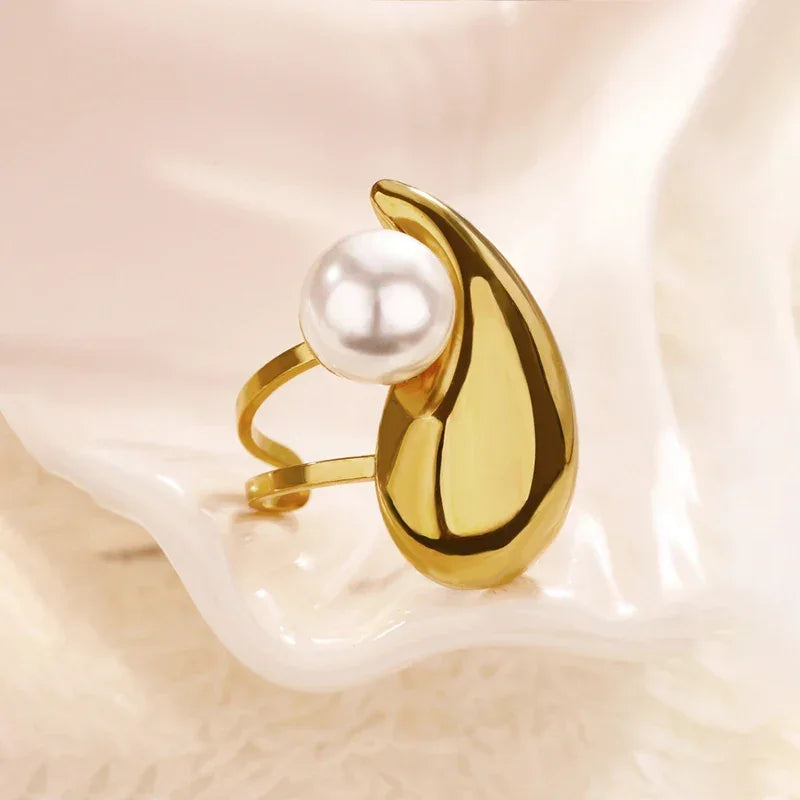 Gradient Zircon 18K Gold-Plated Open Ring - Piña Colada