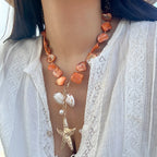 Retro Starfish White Shell Conch Pendant - Piña Colada
