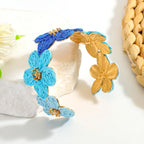 Flower Woven Cuff Bracelet Women - Piña Colada