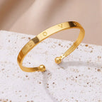 18K Gold-Plated Stainless Steel Cuff Bracelet for Women - Piña Colada