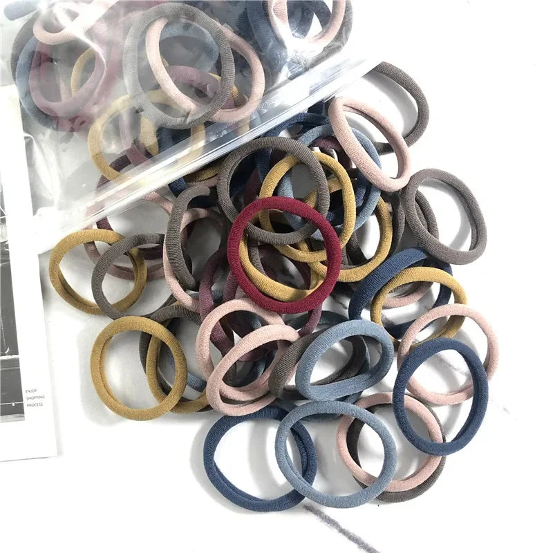 50PCS Elastic Hair Bands Set - Piña Colada