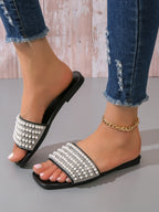 Minimalist Gladiator Flat Sandals - Piña Colada