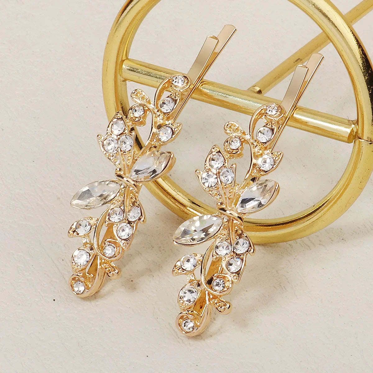 Clear Crystal Hair Pins - Piña Colada