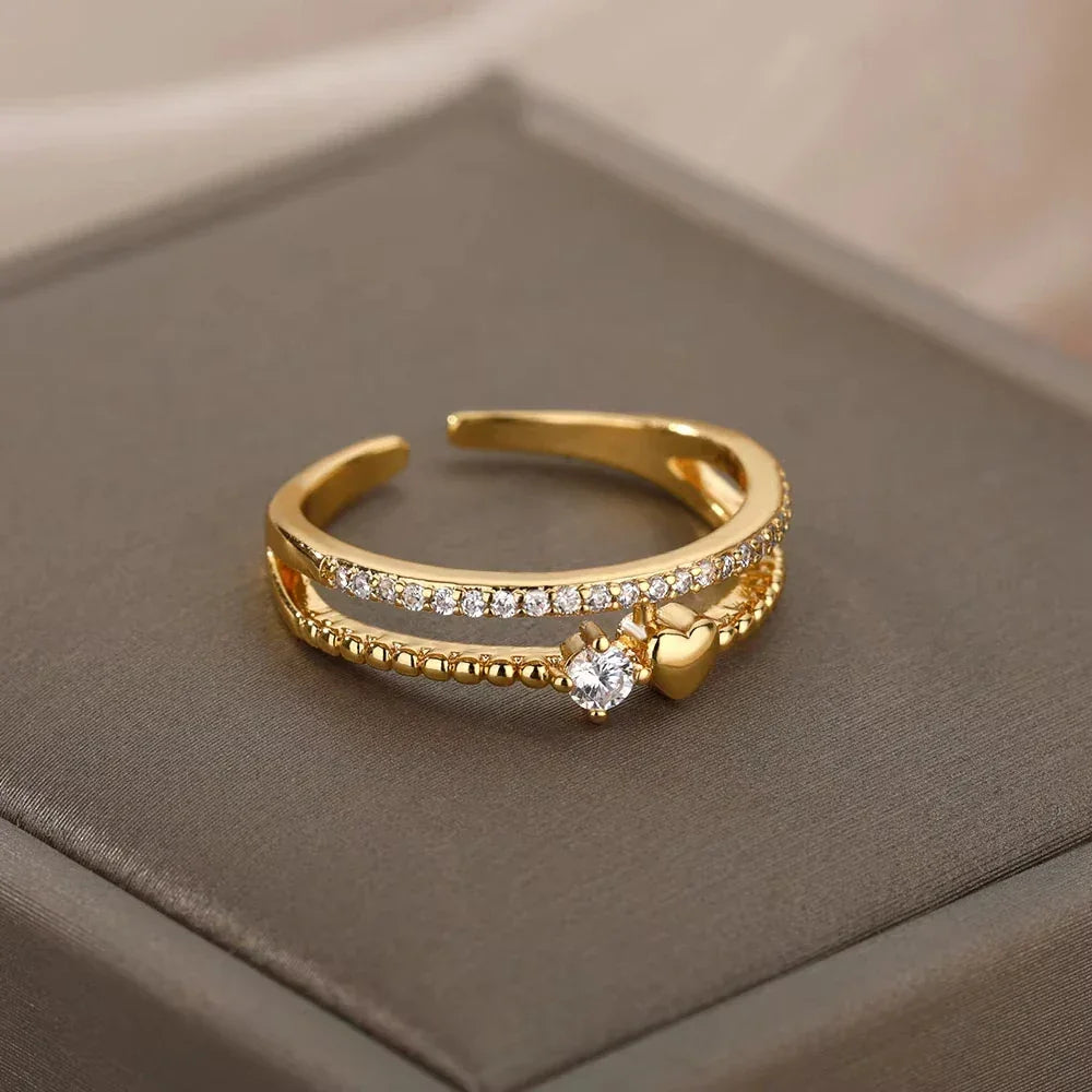 Zircon Geometric Rings - Piña Colada