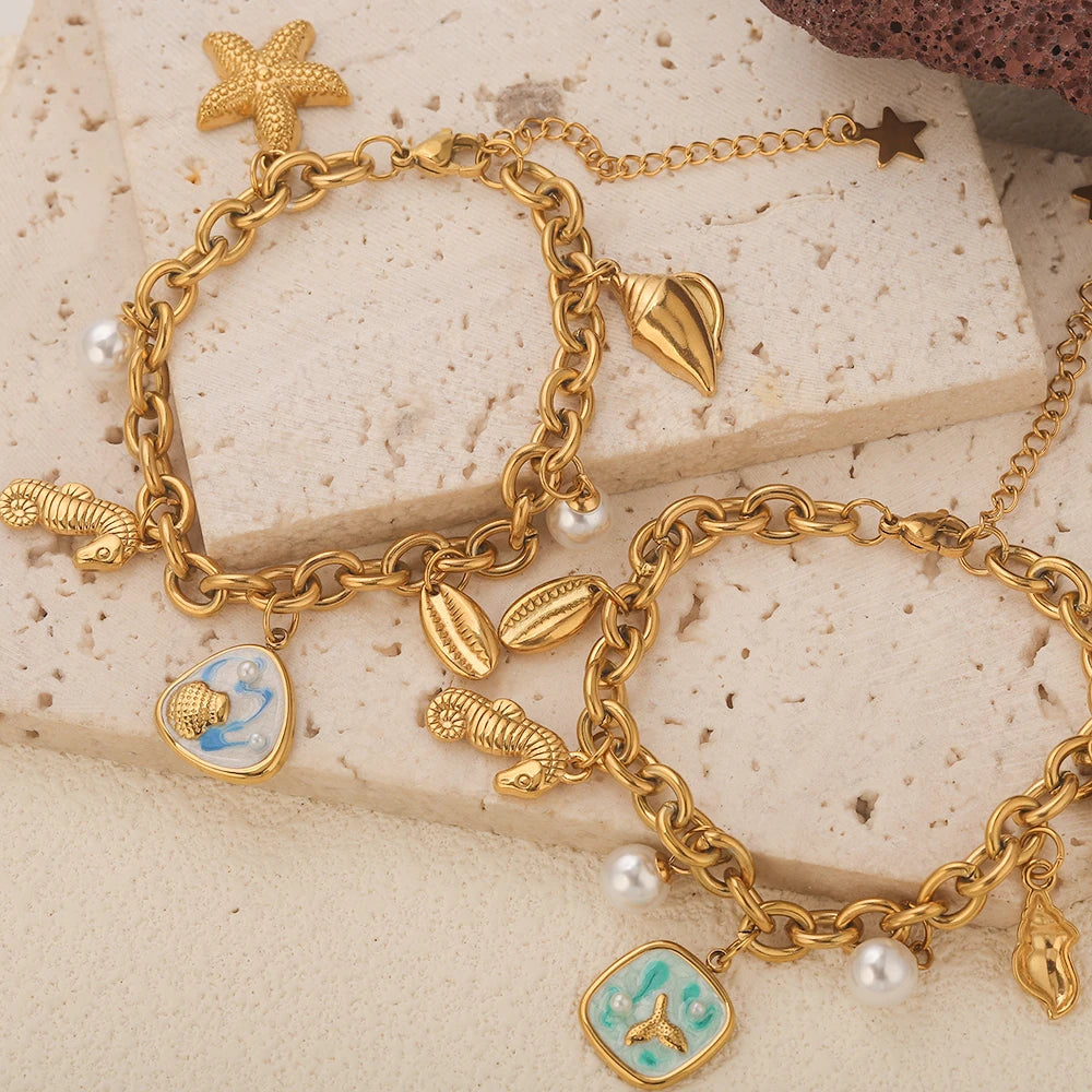 Seashell Bracelet Gold-Plated